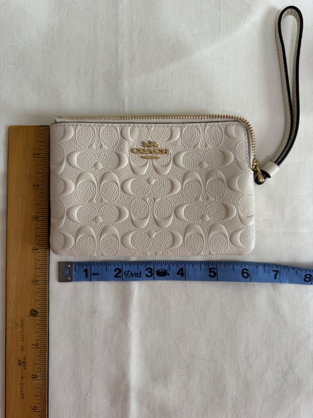 Chalk (White) Coach Wristlet